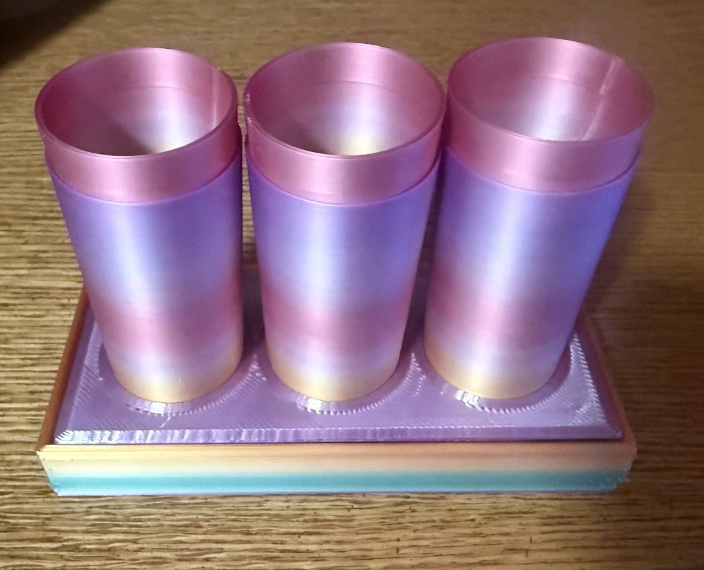3 cups/inserts and Tray